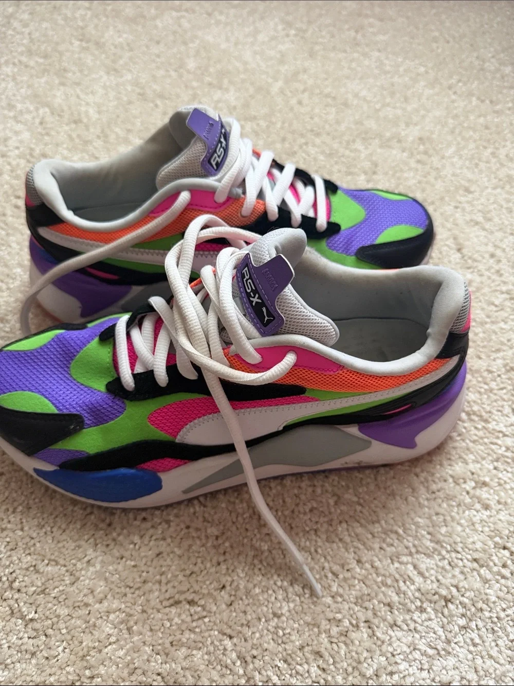 Puma RS-X Youth Sneakers in Purple, Green, Pink and Blue